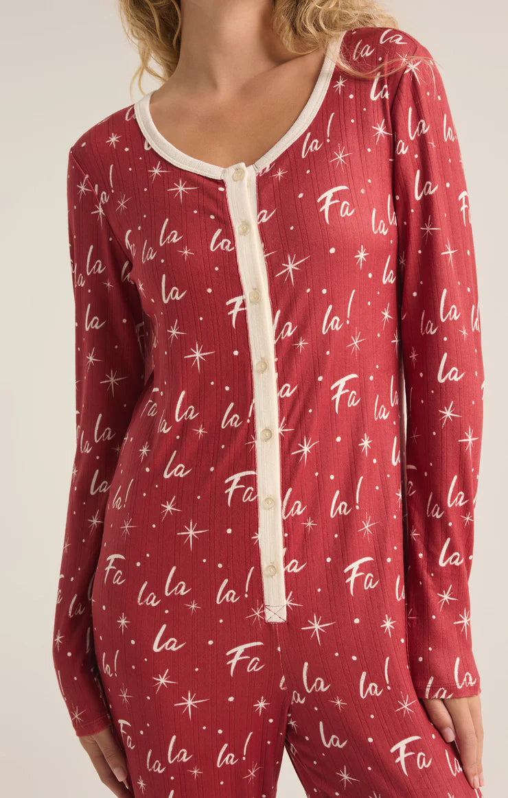 Z Supply Haute Red Fa La La Onesie