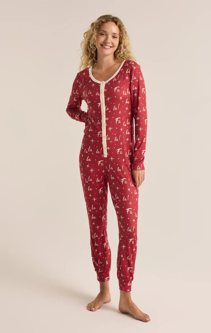 Z Supply Haute Red Fa La La Onesie