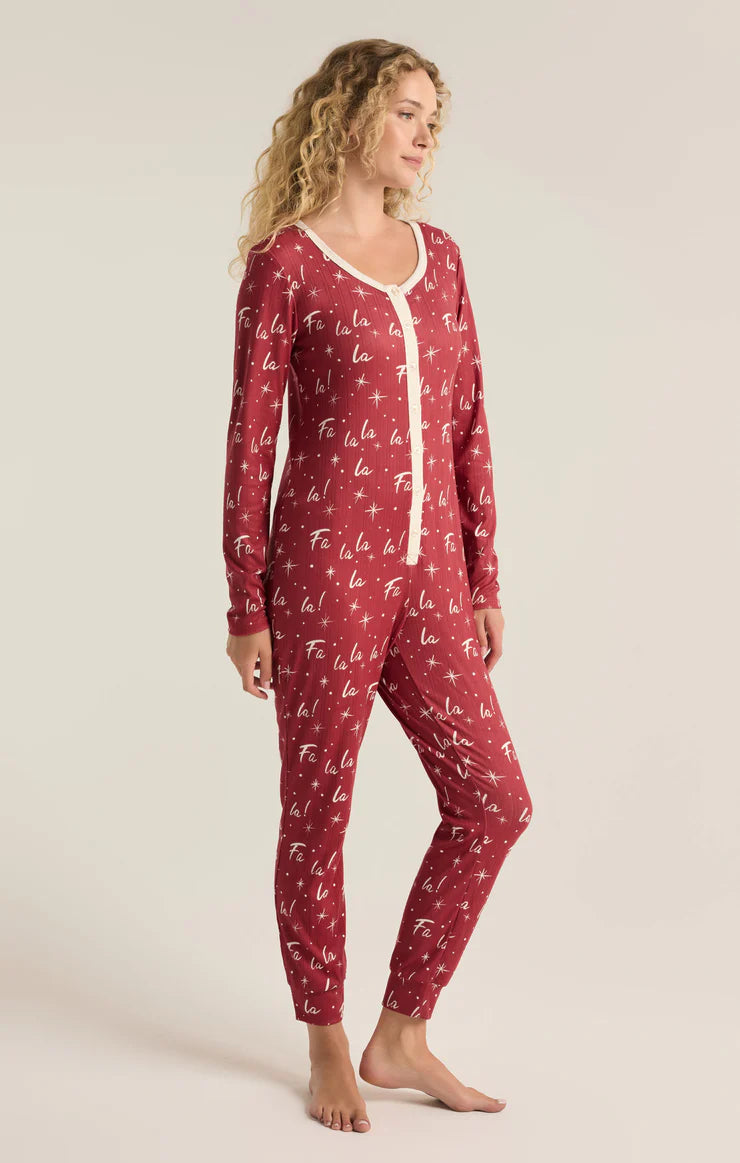 Z Supply Haute Red Fa La La Onesie