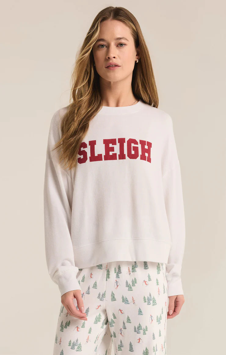 Z Supply White Sleigh Long Sleeve Top